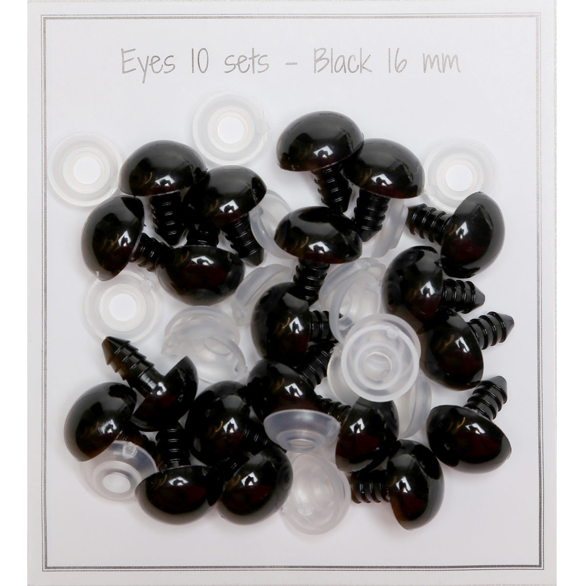 Black Safety Eyes – 16 mm