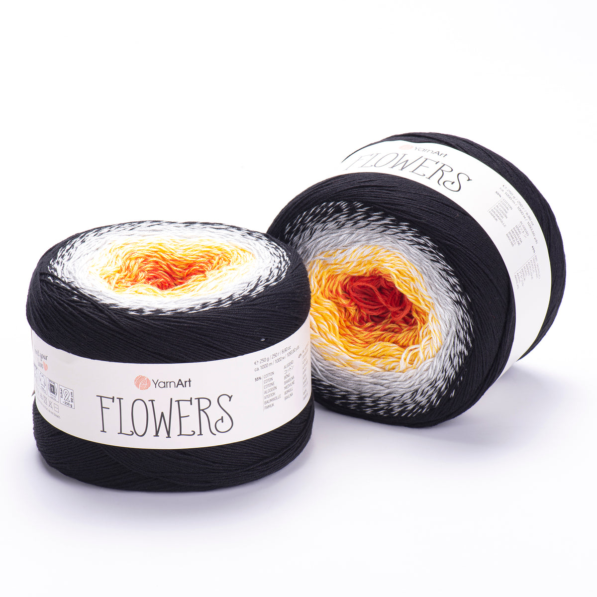 YarnArt Flowers 259 Miel et brique – pelote dégradée coton et acrylique