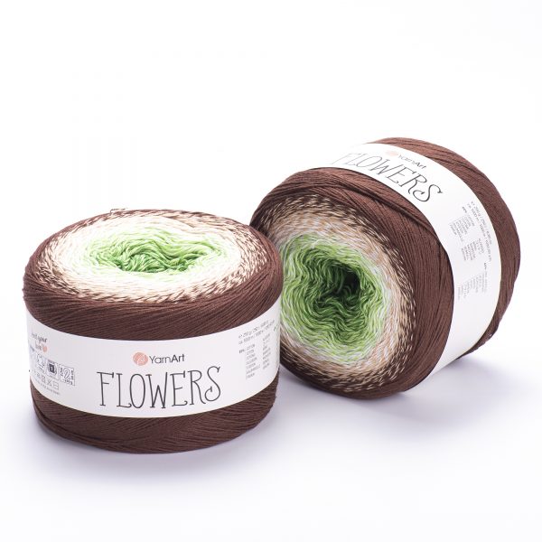 YarnArt Flowers 272 Gris tourterelle et anthracite – pelote dégradée coton et acrylique