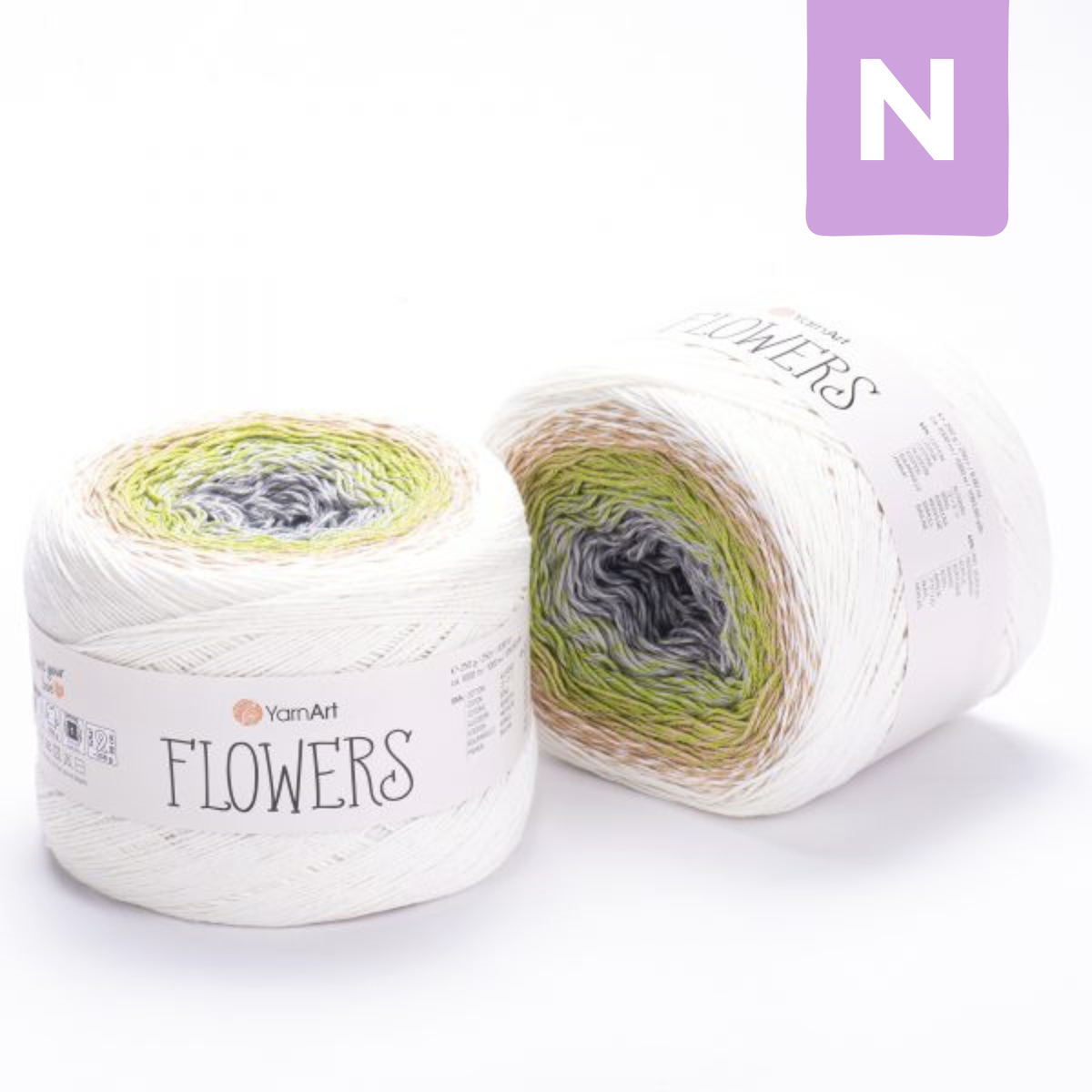 YarnArt Flowers Perle douce et café au lait – pelote dégradée coton et acrylique