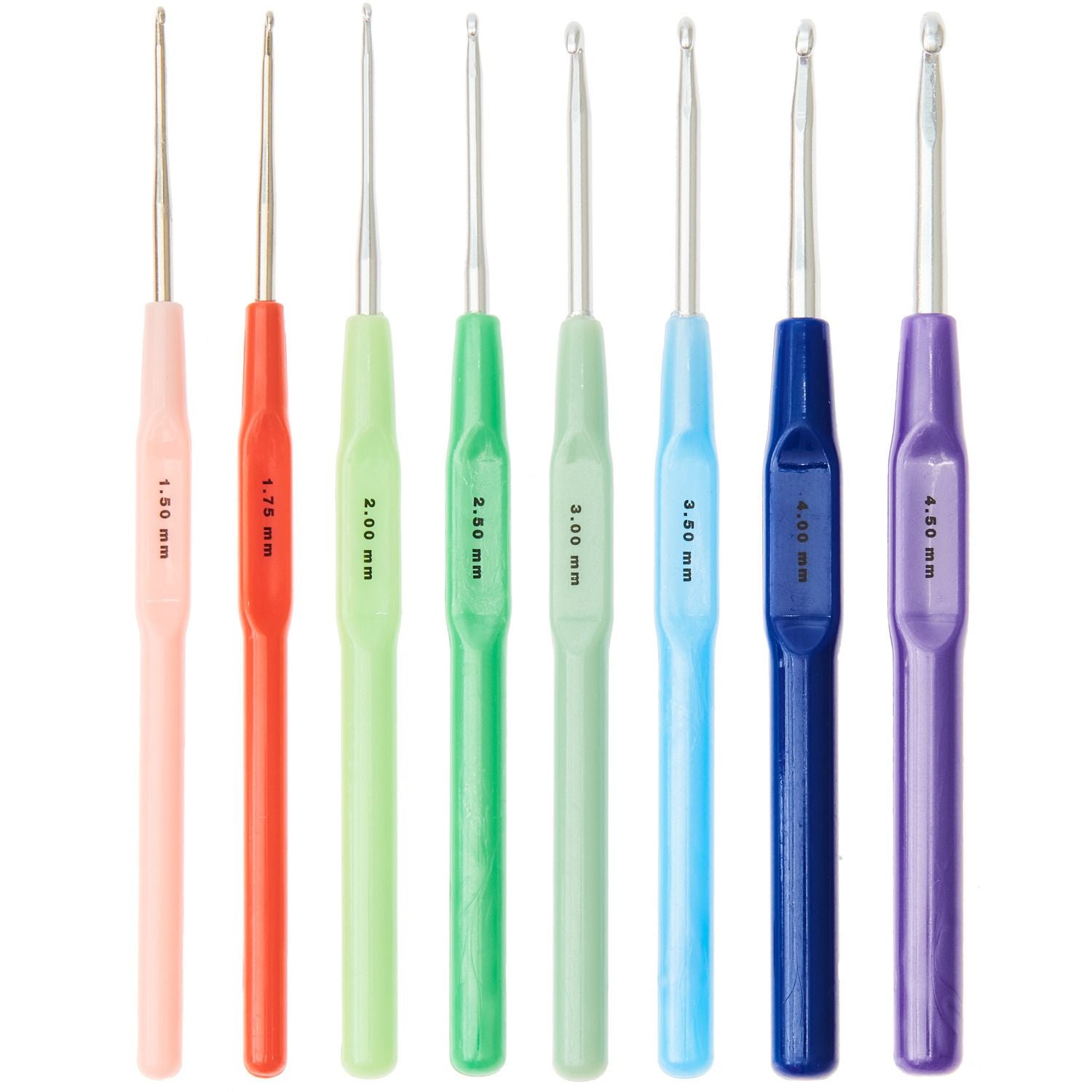 Rico Crochet Hook Set with Handle – 8 Pieces (1.50–4.50 mm)