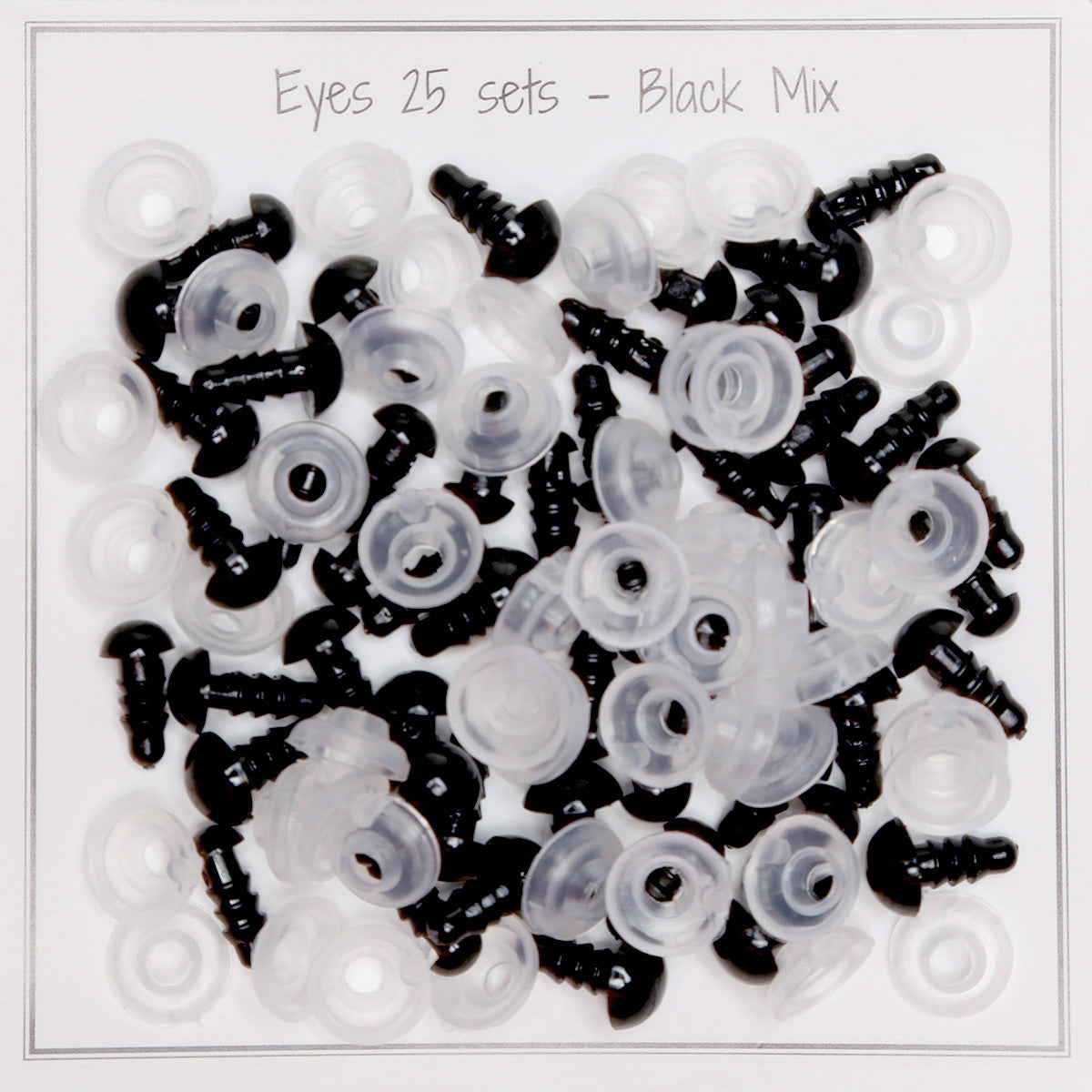 Black Safety Eyes – Mix Pack (25 Pairs)