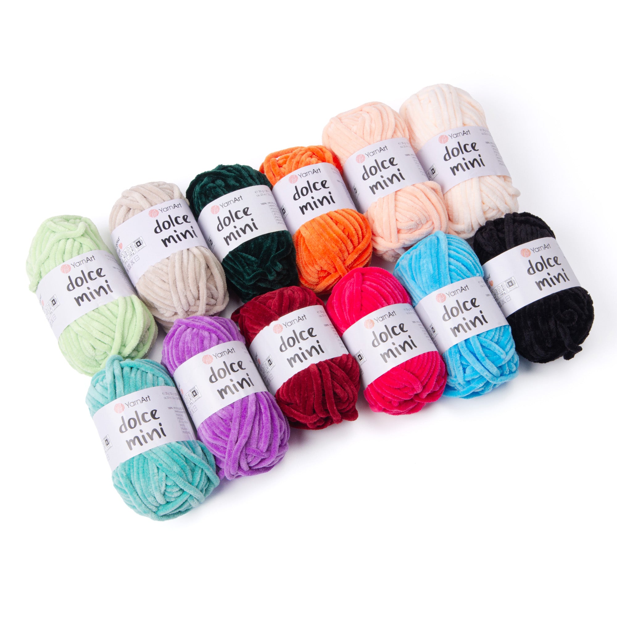 YarnArt Dolce Mini – Chenille Yarn Pack (12 x 30g) Dolce Mini C