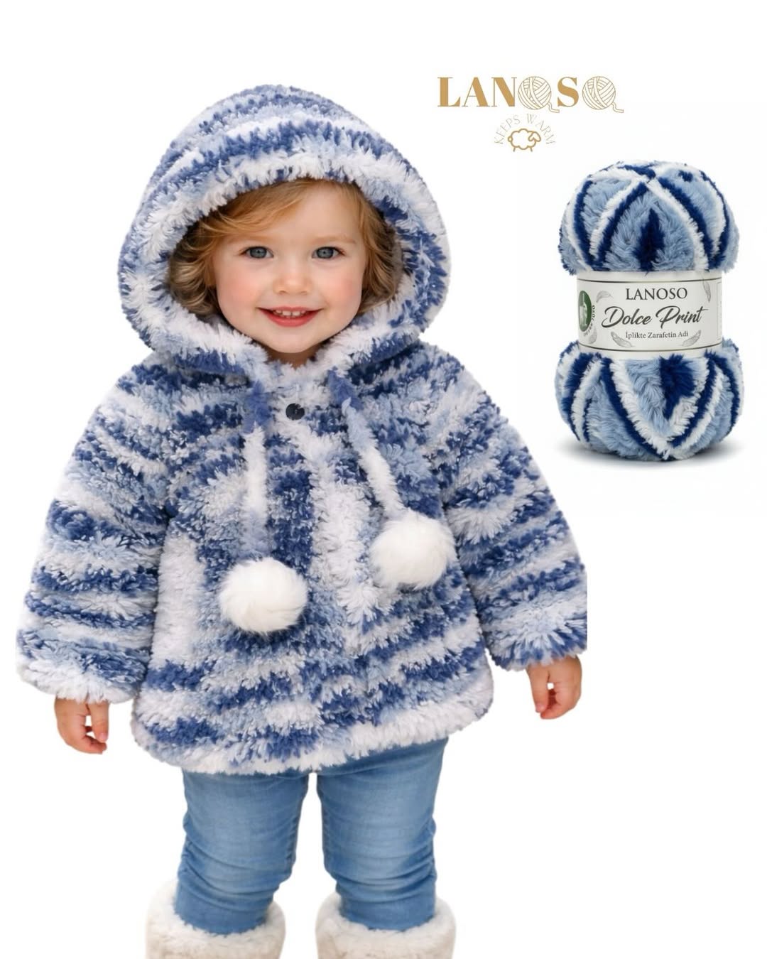Lanoso Dolce Print – fil effet fourrure