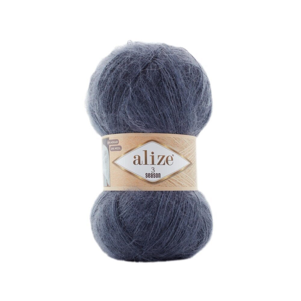 Alize 3 Season 87 Charcoal – light acrylic yarn with mohair and wool