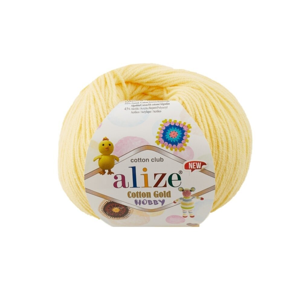 Alize Cotton Gold Hobby 187 Helekollane – puuvilla-akrüüllõng