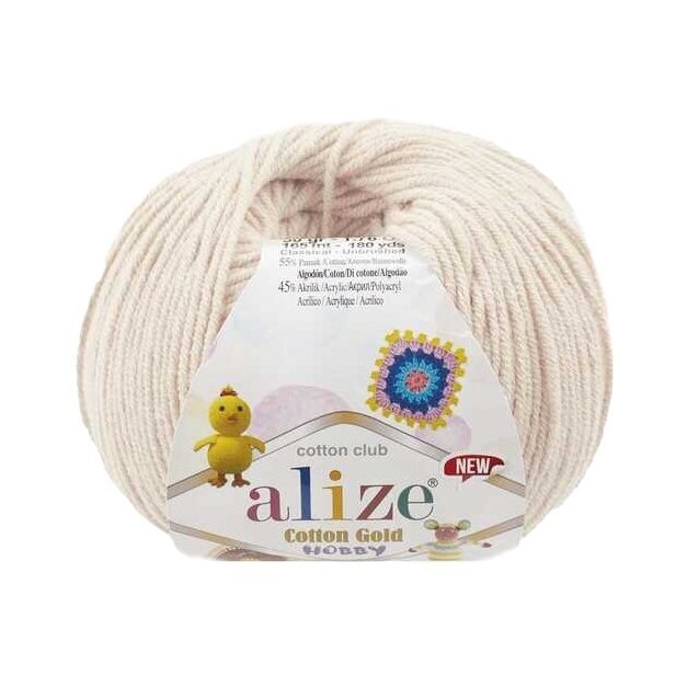 Alize Cotton Gold Hobby 599 Vanilje – puuvilla-akrüüllõng