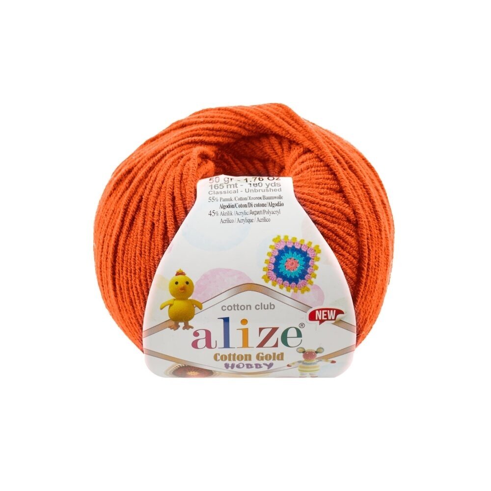 Alize Cotton Gold Hobby 37 Oranž – puuvilla-akrüüllõng
