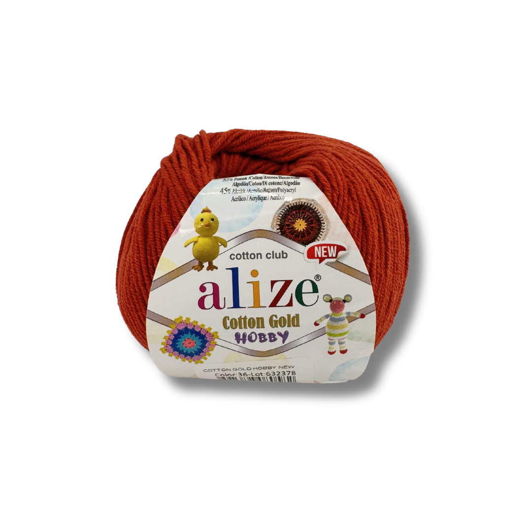 Alize Cotton Gold Hobby 36 Terrakota – puuvilla-akrüüllõng