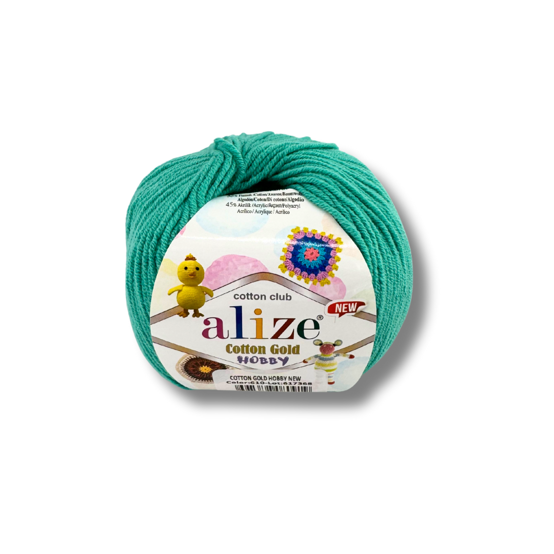 Alize Cotton Gold Hobby 610 Jade – puuvilla-akrüüllõng