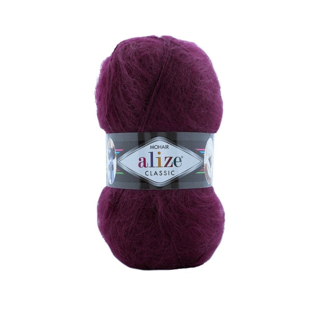 Alize Mohair Classic 952 Bordeaux scuro – filato acrilico con mohair e lana