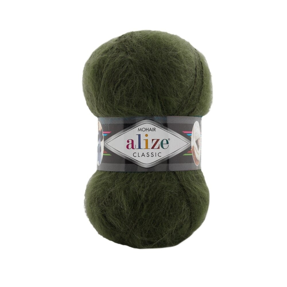 Alize Mohair Classic 620 Oliva scuro – filato acrilico con mohair e lana