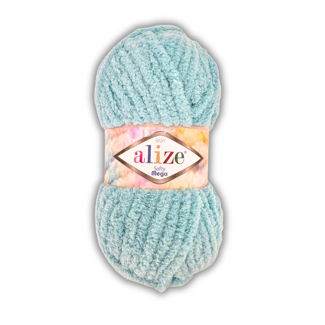 Alize Softy Mega 414 Аква – толстая плюшевая пряжа