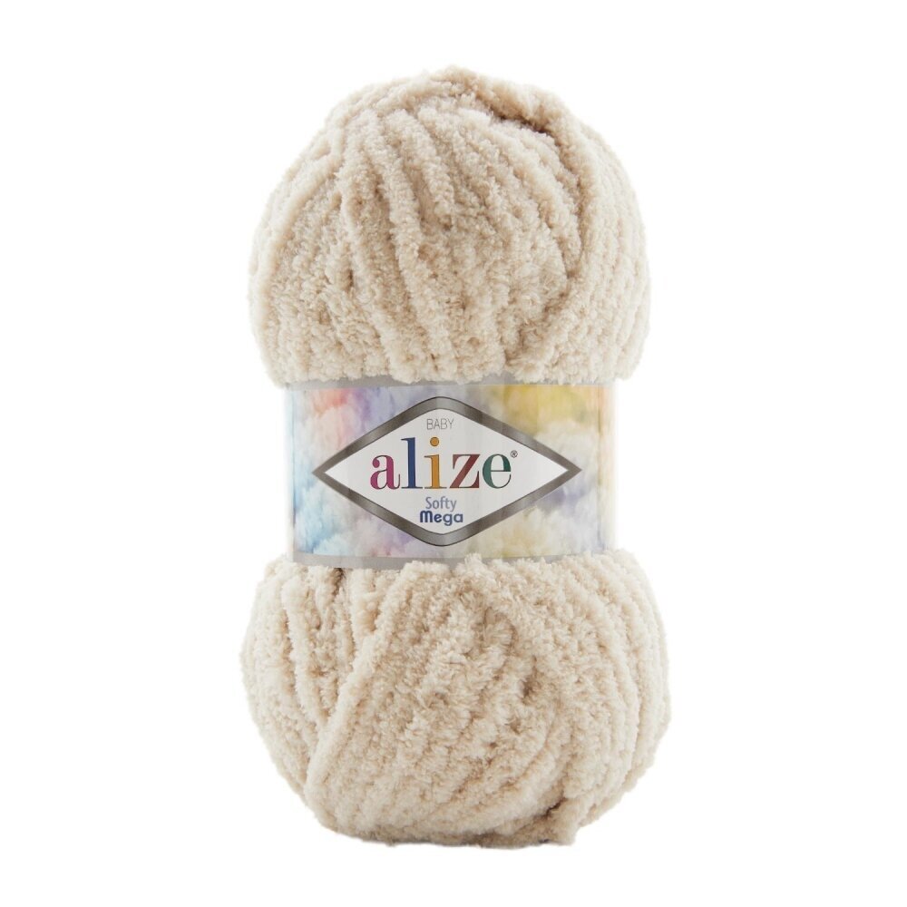 Alize Softy Mega 599 Слоновая кость – толстая плюшевая пряжа