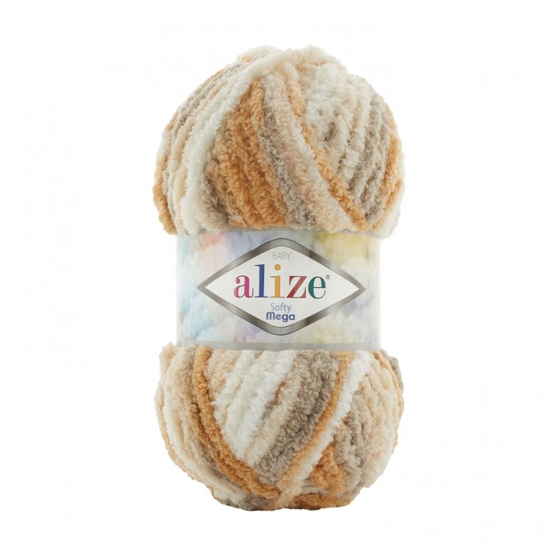 Alize Softy Mega 5926 Карамельный омбре – толстая плюшевая пряжа