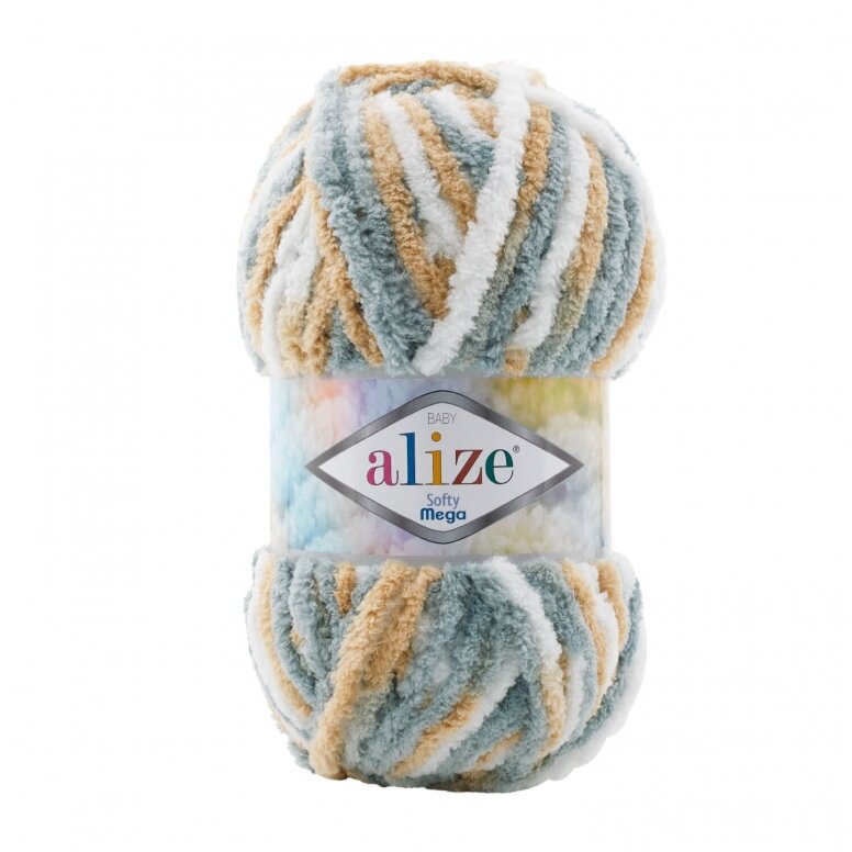 Alize Softy Mega 6395 Побережье – толстая плюшевая пряжа