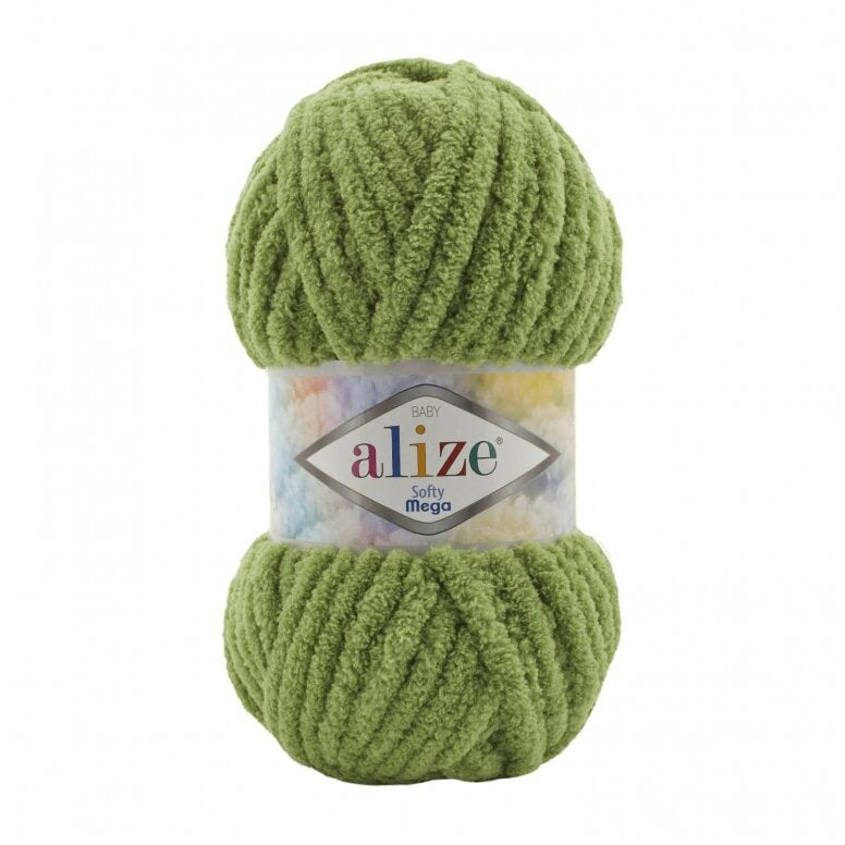 Alize Softy Mega 485 Зелёный – толстая плюшевая пряжа