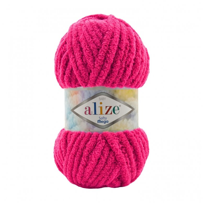 Alize Softy Mega 798 Фуксия – толстая плюшевая пряжа