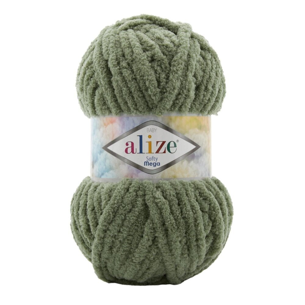 Alize Softy Mega 03 Оливковый – толстая плюшевая пряжа