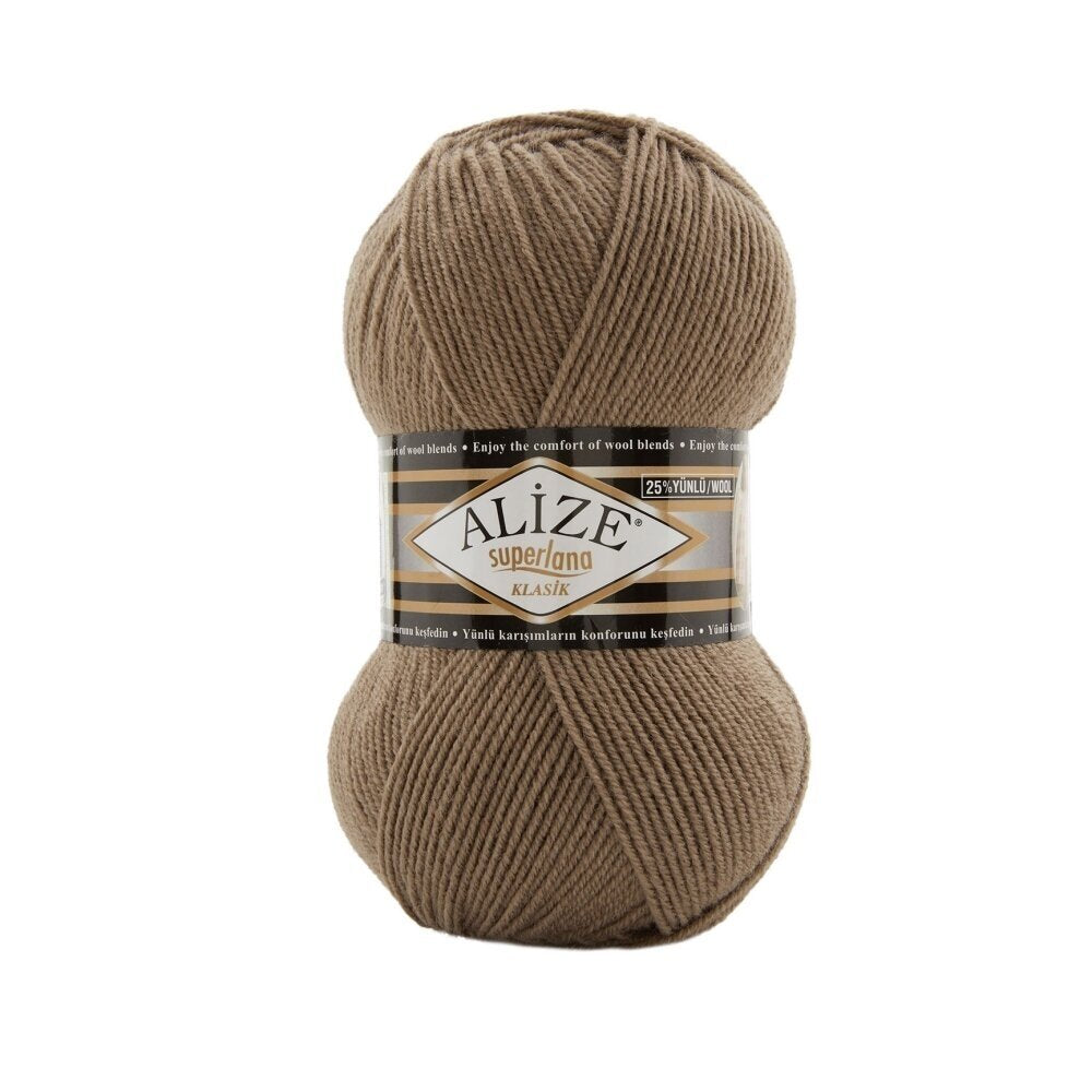 Alize Superlana Klasik 991 Dark Beige – acrylic wool yarn