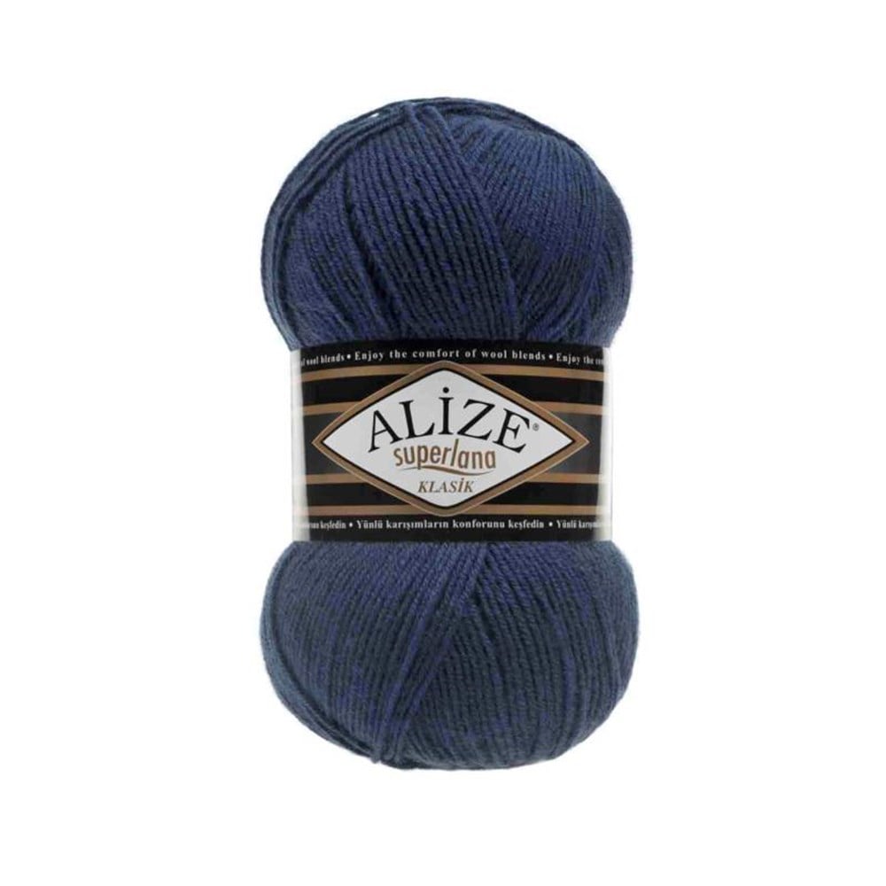 Alize Superlana Klasik 215 Dark Navy – acrylic wool yarn