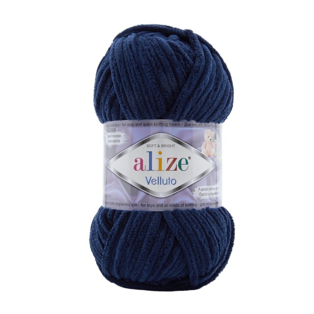 Alize Velluto 58 Navy – chenille yarn