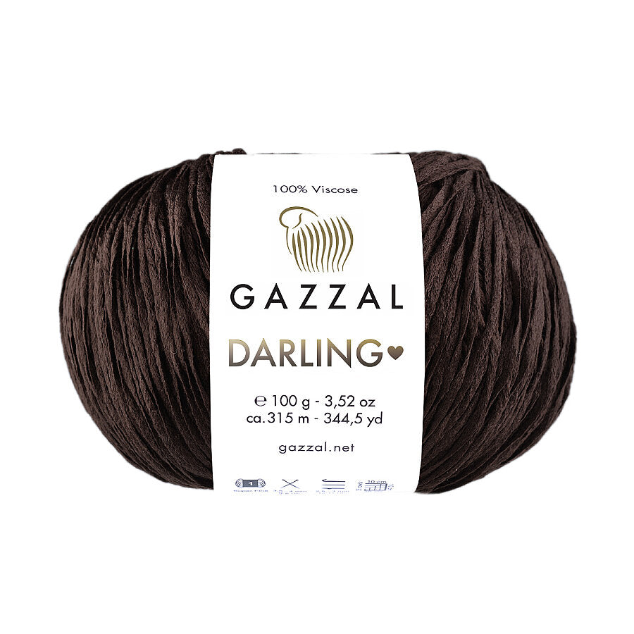 Gazzal Darling 553 Marron foncé – fil viscose d'été