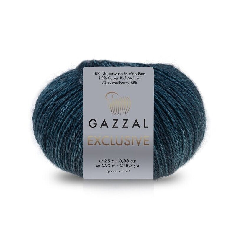 Gazzal Exclusive 9902 Dark Teal – merino silk mohair yarn