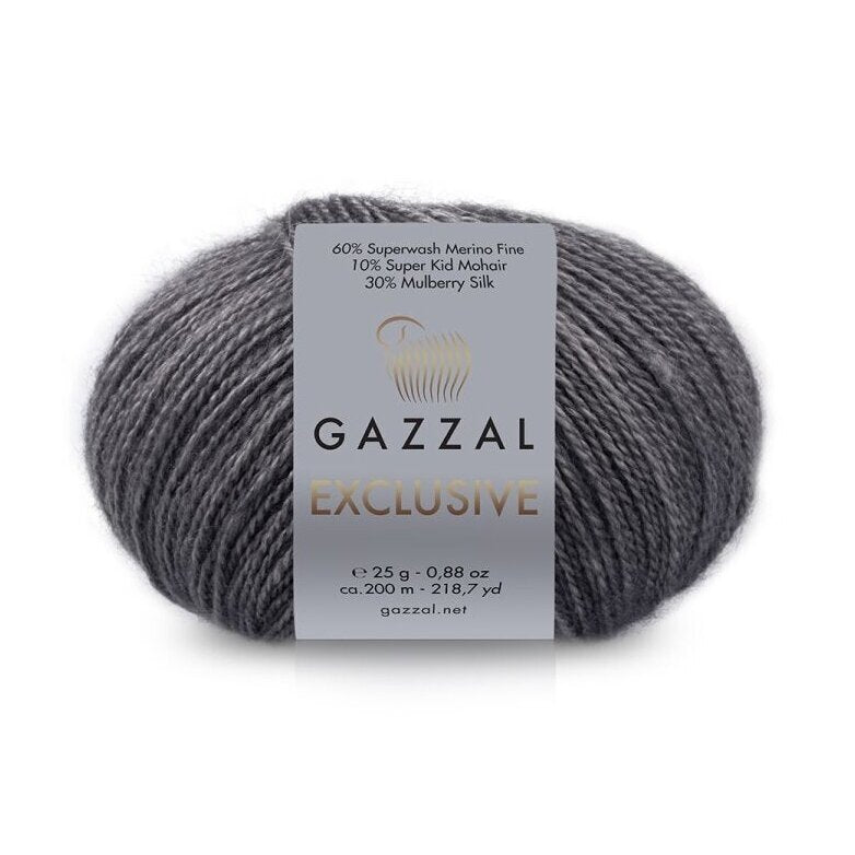 Gazzal Exclusive 9908 Grey – merino silk mohair yarn