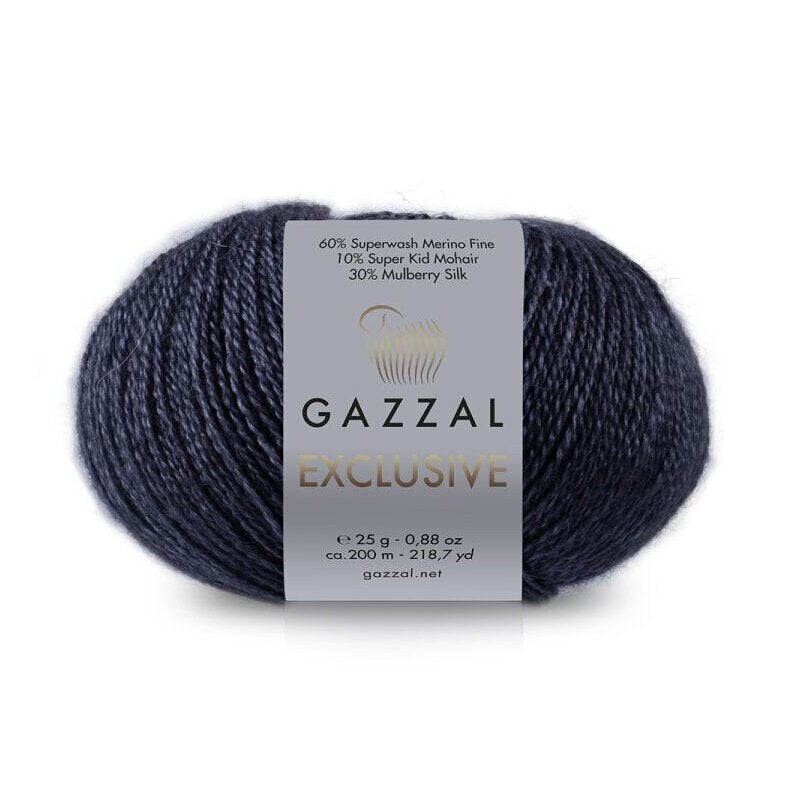 Gazzal Exclusive 9907 Navy – merino silk mohair yarn
