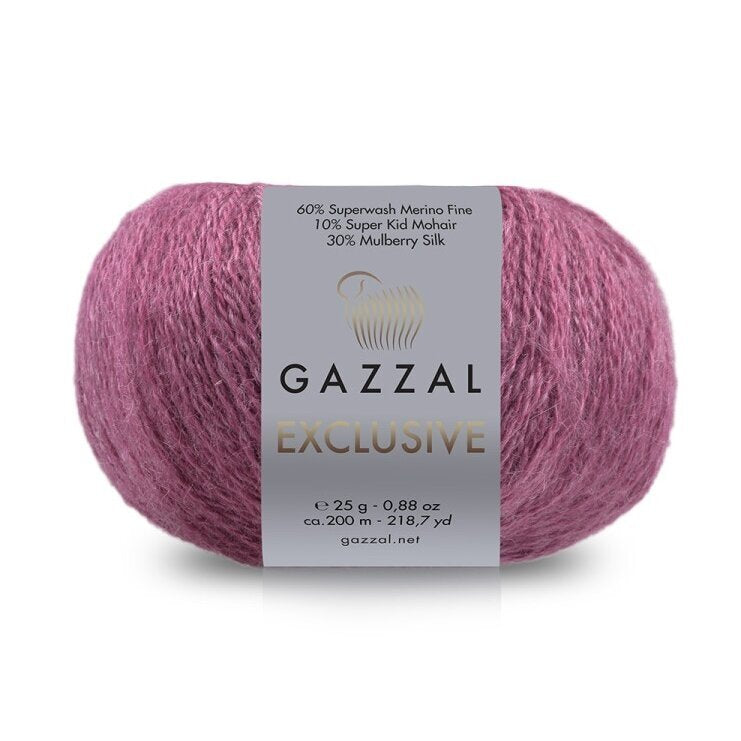 Gazzal Exclusive 9940 Dark Rose – merino silk mohair yarn