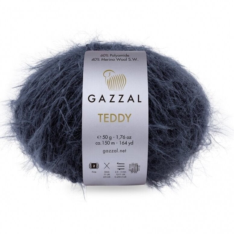 Gazzal Teddy 6538 Navy – merino bouclé yarn
