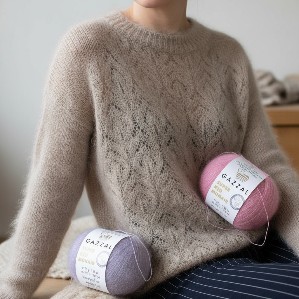 Mohair Yarn natural composition