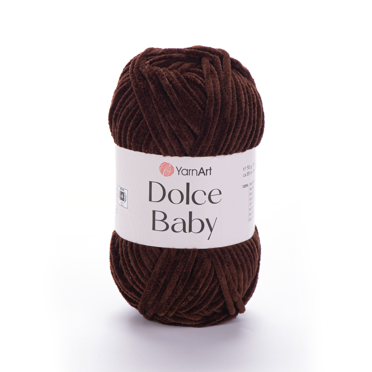 YarnArt Dolce Baby 775 Dark Brown – fine chenille yarn