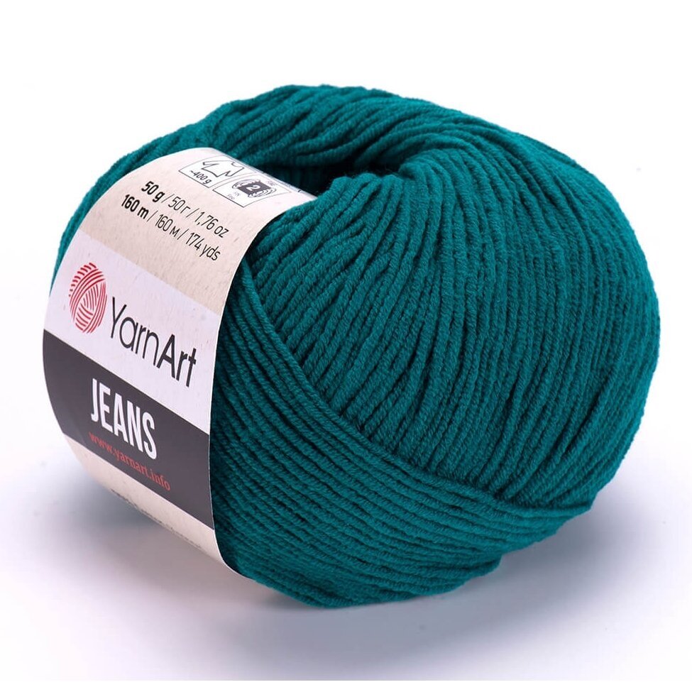 YarnArt Jeans 63 Петроль – хлопковая пряжа для амигуруми