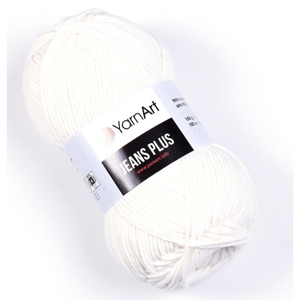 YarnArt Jeans Plus 01 White – thick cotton acrylic yarn