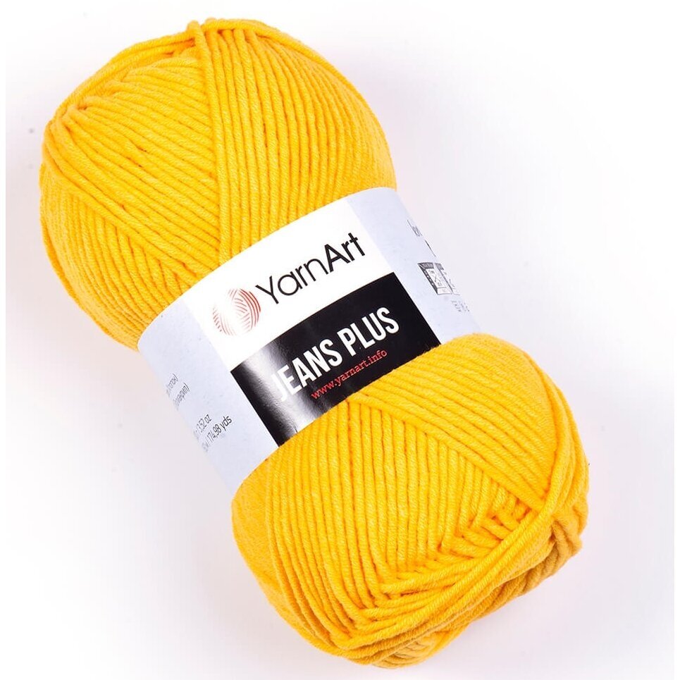 YarnArt Jeans Plus 35 Yellow – thick cotton acrylic yarn