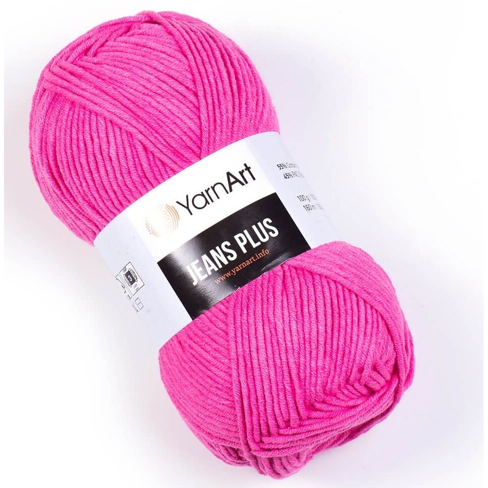 YarnArt Jeans Plus 42 Fuchsia – thick cotton acrylic yarn