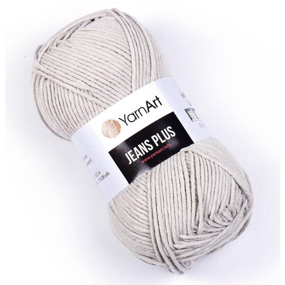 YarnArt Jeans Plus 49 Light Grey – thick cotton acrylic yarn