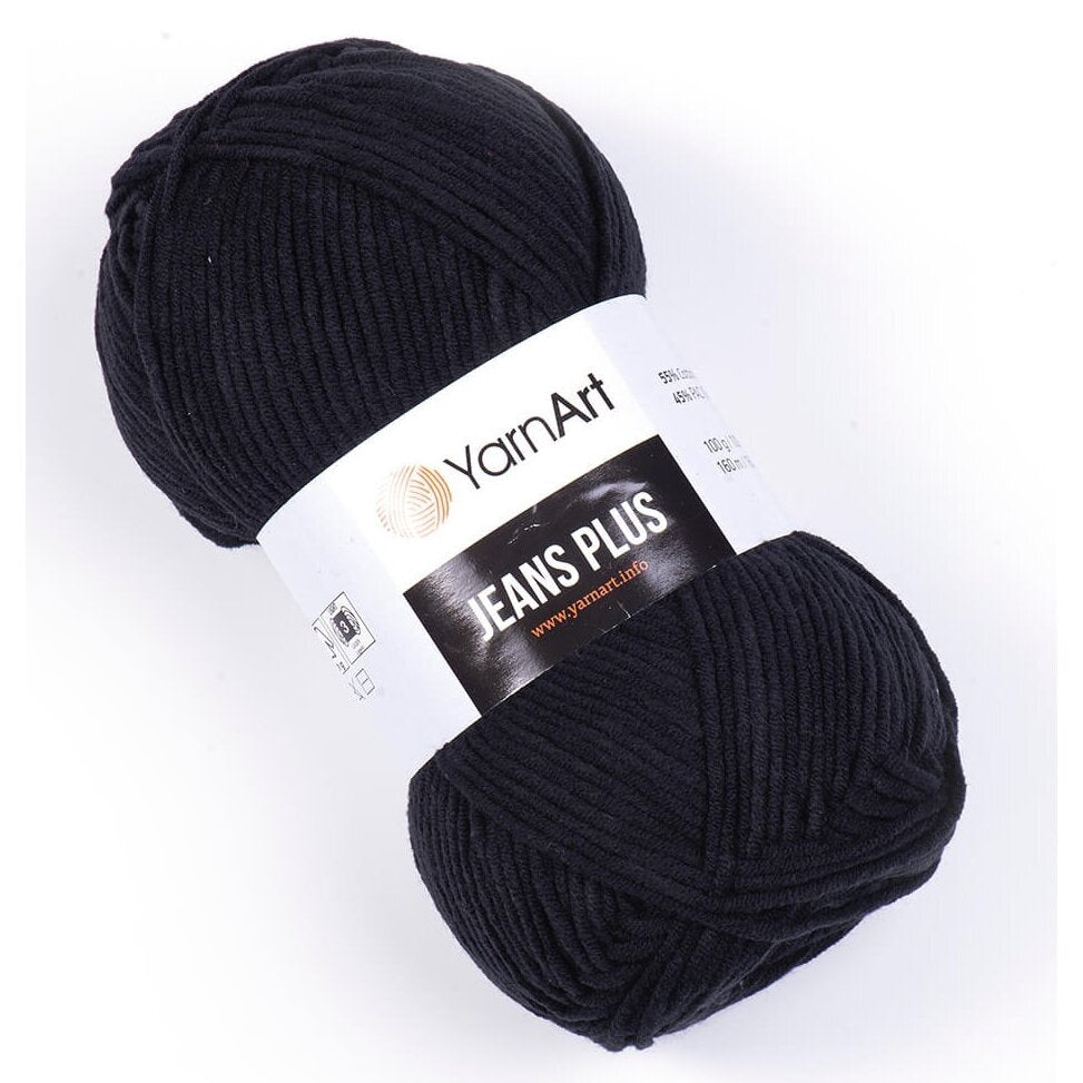 YarnArt Jeans Plus 53 Black – thick cotton acrylic yarn