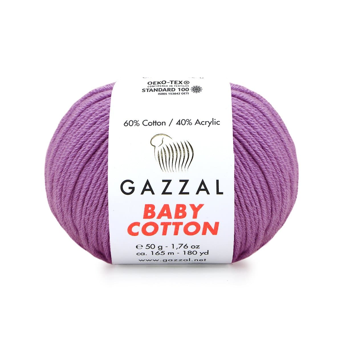 Gazzal Baby Cotton 3414 Фиолетовый – детская пряжа из хлопка и акрила