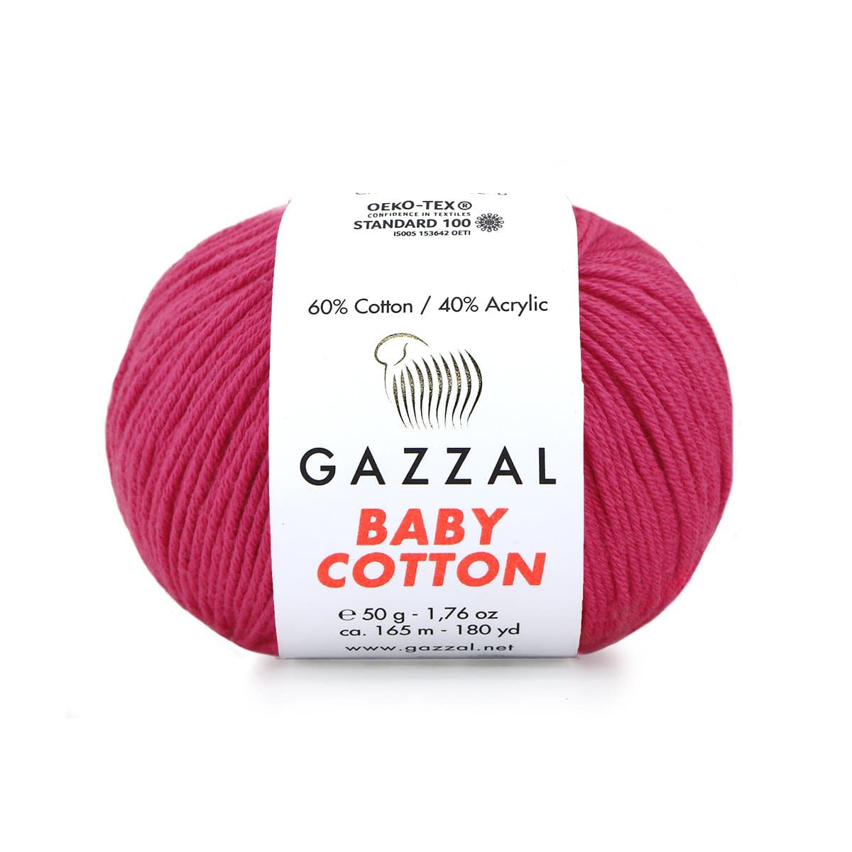 Gazzal Baby Cotton 3415 Малиновый – детская пряжа из хлопка и акрила