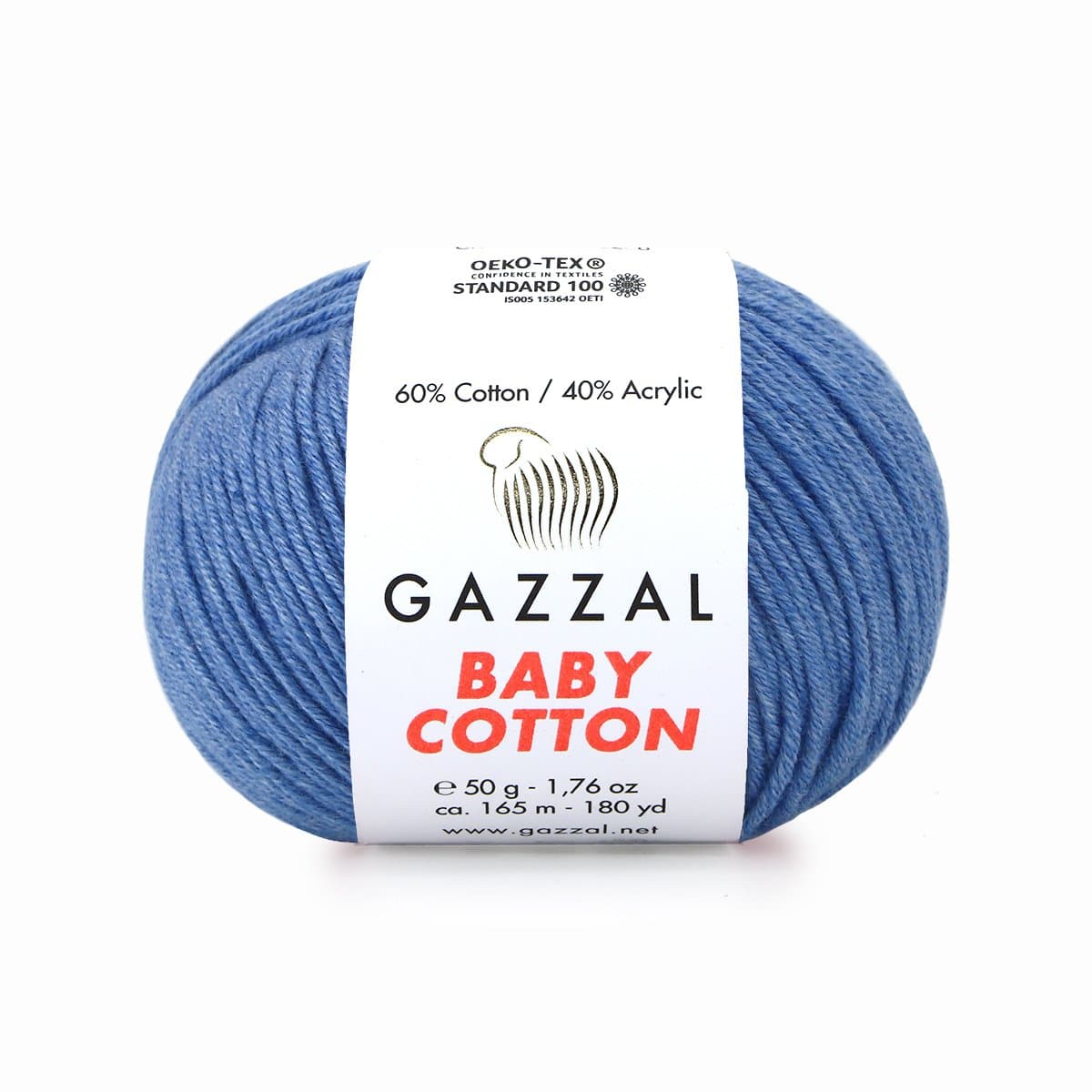 Gazzal Baby Cotton 3431 Джинсовый – детская пряжа из хлопка и акрила