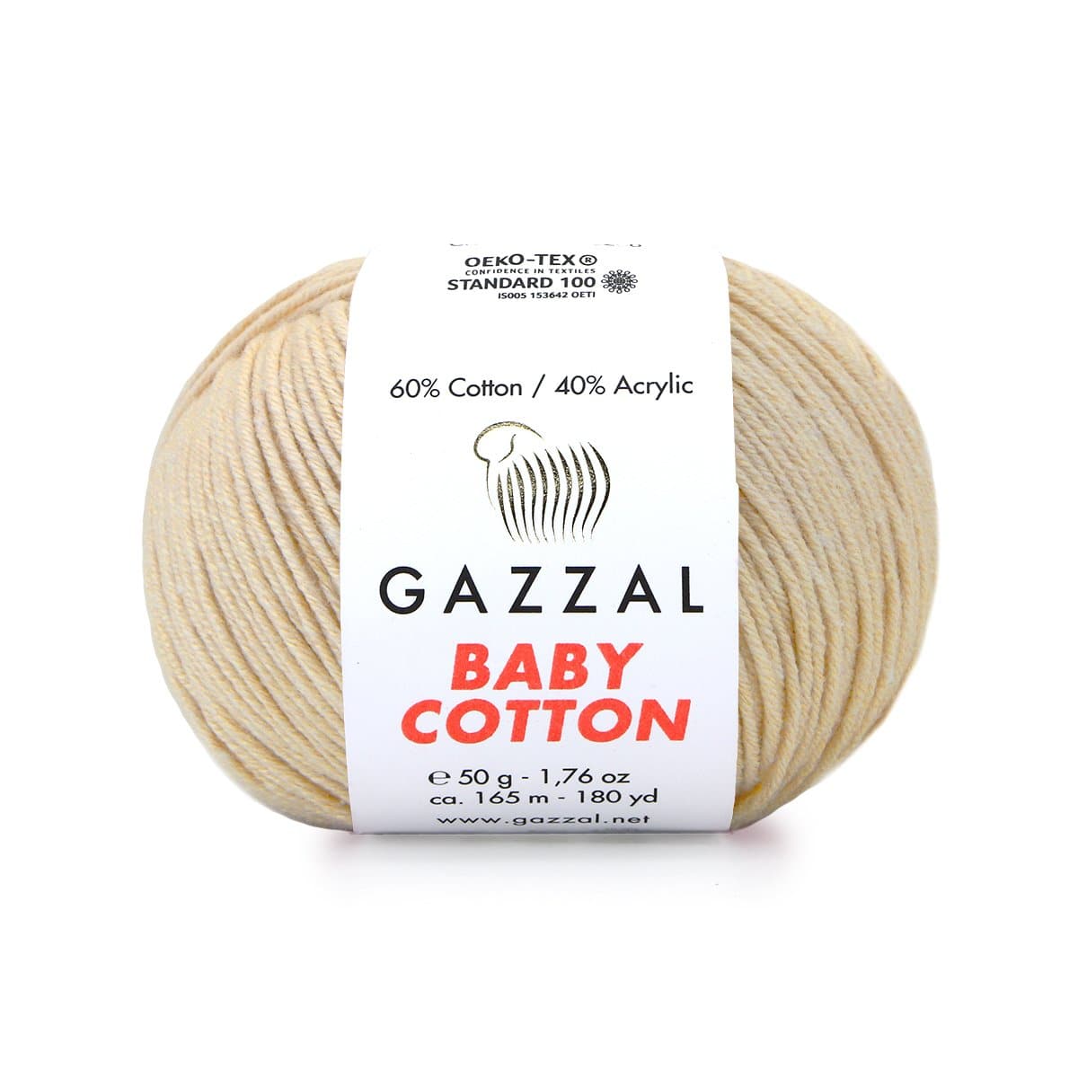 Gazzal Baby Cotton 3445 Песочный – детская пряжа из хлопка и акрила