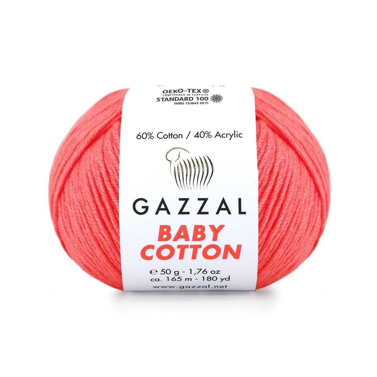 Gazzal Baby Cotton 3460 Арбузный – детская пряжа из хлопка и акрила