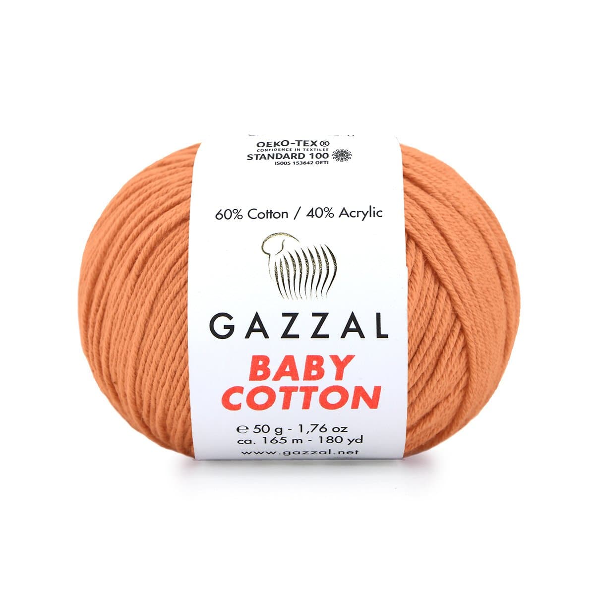Gazzal Baby Cotton 3465 Оранжевый – детская пряжа из хлопка и акрила