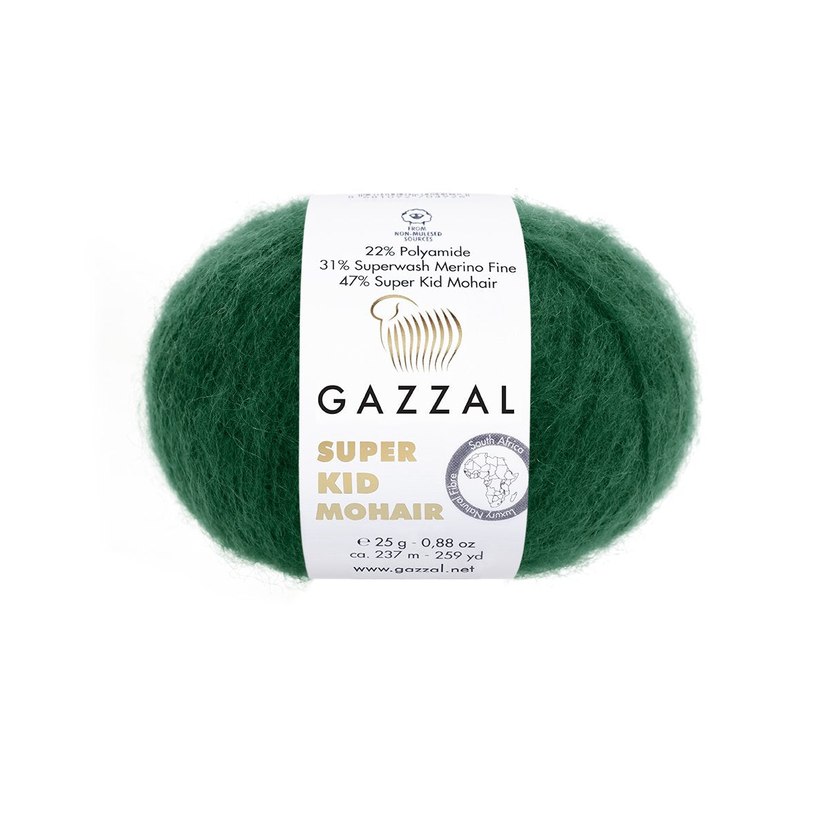 Gazzal Super Kid Mohair 64424 Bottle Green – kid mohair merino yarn
