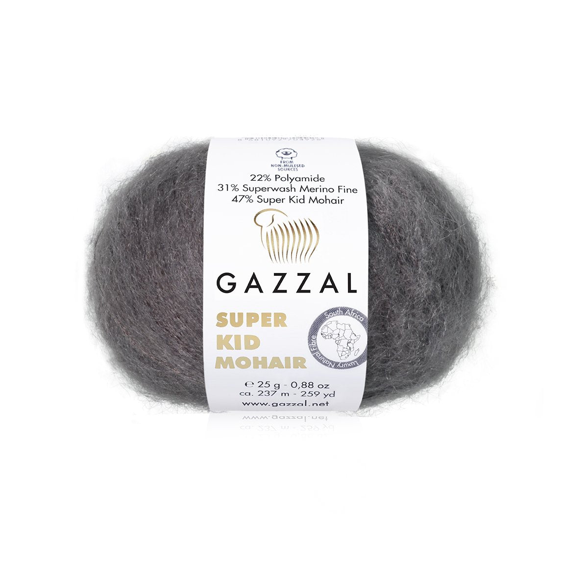 Gazzal Super Kid Mohair 64432 Charcoal – kid mohair merino yarn