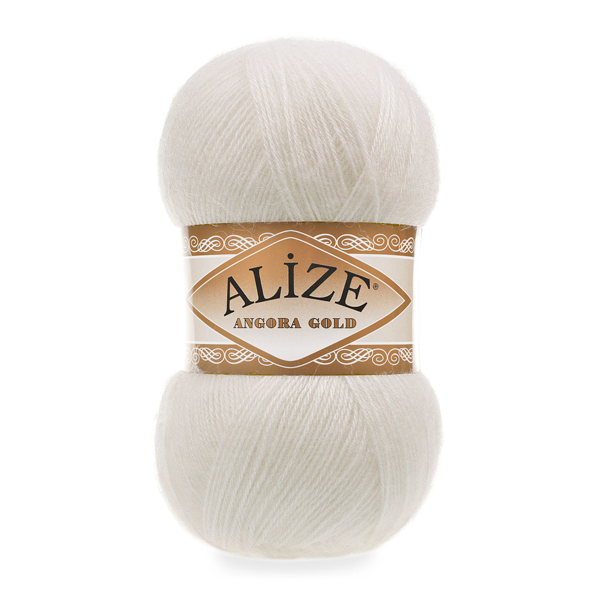 Alize Angora Gold 450 Natūrali balta – pūkuoti akrilo ir vilnos siūlai