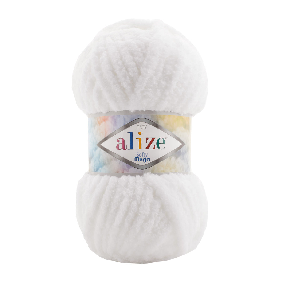 Alize Softy Mega 55 Белый – толстая плюшевая пряжа
